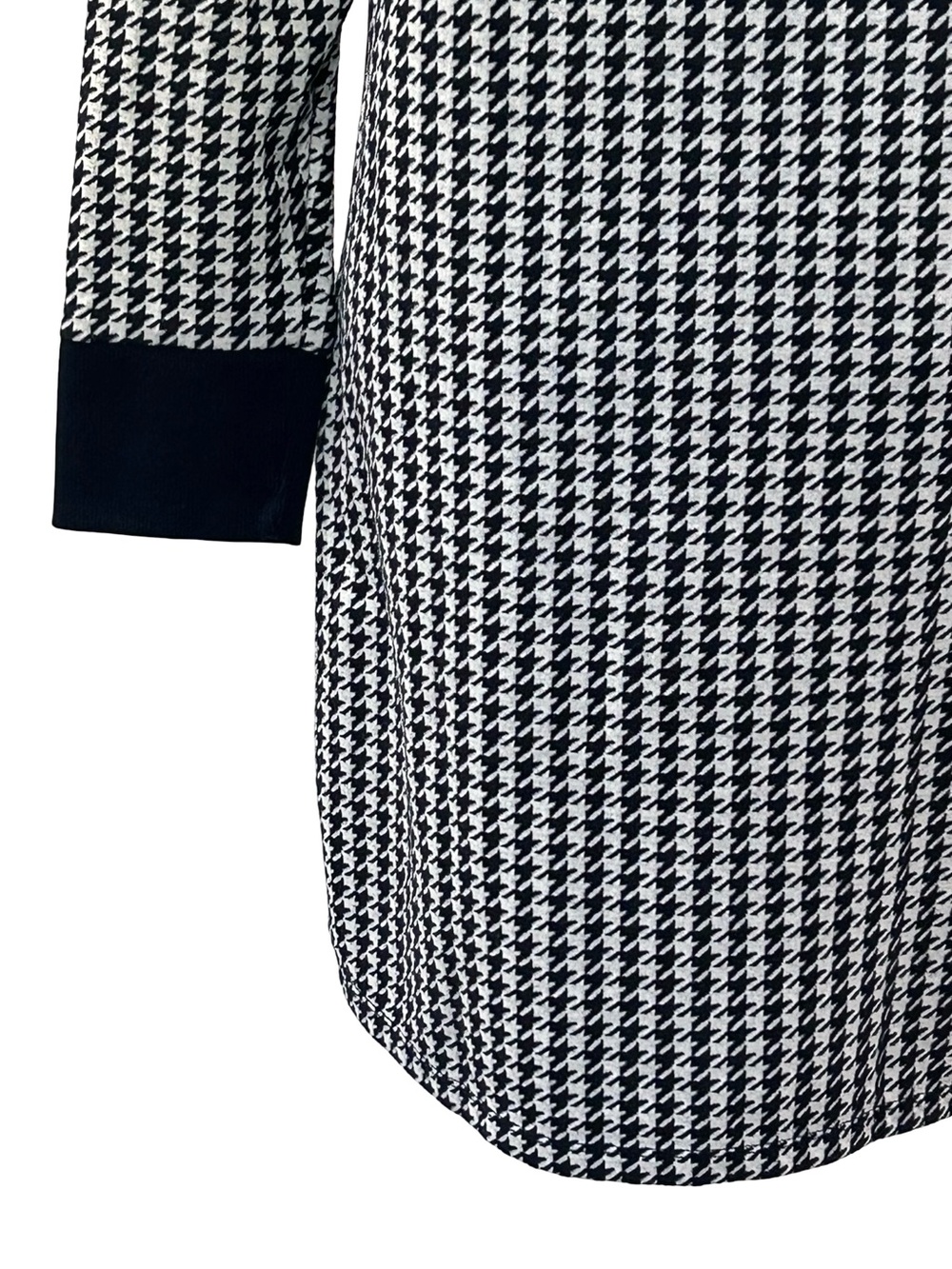 Tommy Hilfiger Houndstooth Hoodie Dress Black White Logo Pocket Medium - Picture 10 of 13